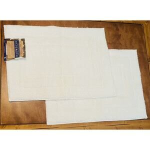 2x Mohawk Home Quality Made Here Bath Rug White Mat Made In USA Nylon 17x24"